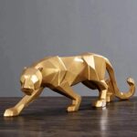 Modern Animal Figurine - Geometric Panther Art - Karigaari India Aesthetic Home Decor