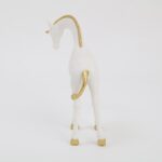 White & Gold Giraffe Calf Resin Figurines - Karigaari India Aesthetic Home Decor