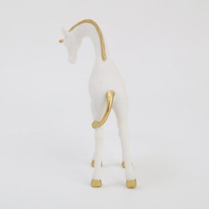 White & Gold Giraffe Calf Resin Figurines - Karigaari India Aesthetic Home Decor