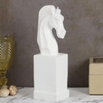 White Horse Head Bookends - Elegant Resin Book Ends - Karigaari India Aesthetic Home Decor