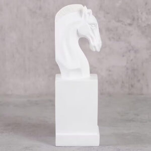 White Horse Head Bookends - Elegant Resin Book Ends - Karigaari India Aesthetic Home Decor