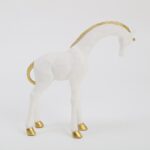 White & Gold Giraffe Calf Resin Figurines - Karigaari India Aesthetic Home Decor