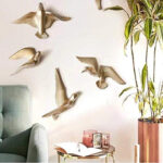 Gold Bird Wall Decor Set of 3 - Modern Home Accents - Karigaari India Aesthetic Home Decor