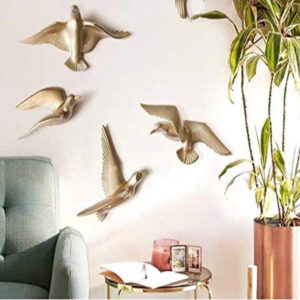 Gold Bird Wall Decor Set of 3 - Modern Home Accents - Karigaari India Aesthetic Home Decor