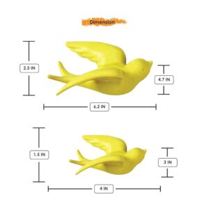 Bright Bird Wall Hangings - Vibrant Yellow Home Decoration - Karigaari India Aesthetic Home Decor