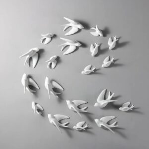 Elegant Bird Wall Hangings - Minimalist White Home Decoration - Karigaari India Aesthetic Home Decor
