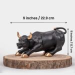 Wall Street Bull Replica - Resin Showpiece for Home Decor, 9 Inches (Black) - Karigaari India Aesthetic Home Decor
