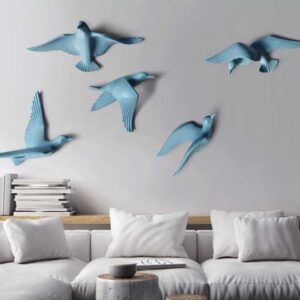 Modern Bird Wall Art Decals - Set of Five - Karigaari India Aesthetic Home Decor