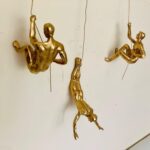 Elegant Resin Gold Climber Trio Decor - Karigaari India Aesthetic Home Decor