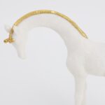 White & Gold Giraffe Calf Resin Figurines - Karigaari India Aesthetic Home Decor