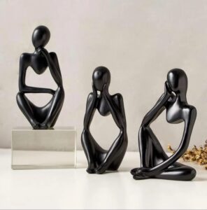 Abstract Thinker Statue for Modern Home Decor Reflective Resin Figurines for Gifting & Mindfulness - Karigaari India Aesthetic Home Decor