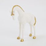 White & Gold Giraffe Calf Resin Figurines - Karigaari India Aesthetic Home Decor