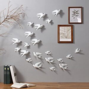 Elegant Bird Wall Hangings - Minimalist White Home Decoration - Karigaari India Aesthetic Home Decor