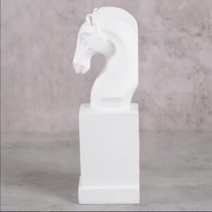 White Horse Head Bookends - Elegant Resin Book Ends - Karigaari India Aesthetic Home Decor