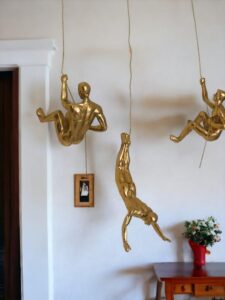Elegant Resin Gold Climber Trio Decor - Karigaari India Aesthetic Home Decor