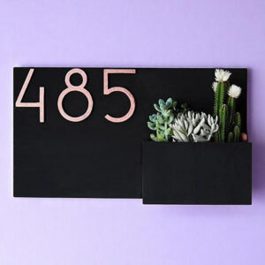Handcrafted Customized Designer Horizontal House Number Plate (Black) - Karigaari India Aesthetic Home Decor