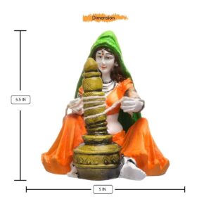 Handcrafted Rajasthani Lady with Chaas Polyesine Idol Showpiece for Home Decor - Karigaari India Aesthetic Home Decor