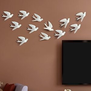 Elegant Bird Wall Hangings - Minimalist White Home Decoration - Karigaari India Aesthetic Home Decor