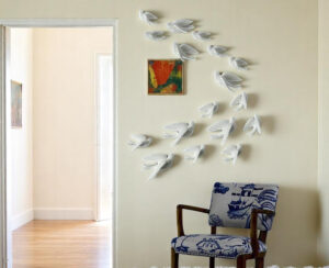 White Flying Birds Wall Decor Set - 17 Resin - Karigaari India Aesthetic Home Decor