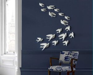 White Flying Birds Wall Decor Set - 17 Resin - Karigaari India Aesthetic Home Decor