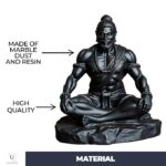 Black Meditating Hanuman Idol for Dashboard - Karigaari India Aesthetic Home Decor