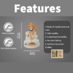 White Hanuman Idol with Book and Gada - Karigaari India Aesthetic Home Decor