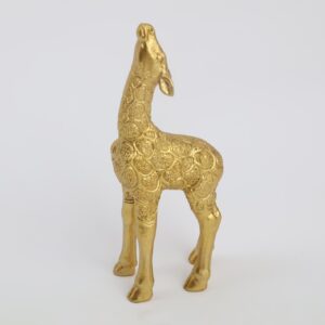 White & Gold Giraffe Calf Resin Figurines - Karigaari India Aesthetic Home Decor