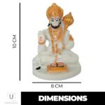 White Hanuman Idol with Book and Gada - Karigaari India Aesthetic Home Decor