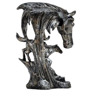 Metallic Horse Rider Figurine - Rustic Decor - Karigaari India Aesthetic Home Decor