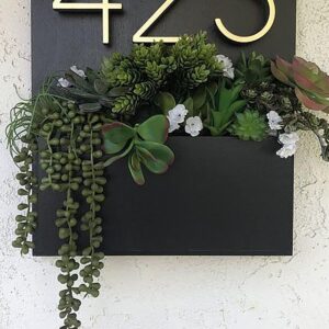 Handcrafted Customized/Personilized Square Shaped House Numbers - Acrylic + Wood - Karigaari India Aesthetic Home Decor
