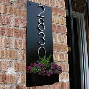 Sleek Wooden Black in Color Matte Finish Planter Number Plate - Karigaari India Aesthetic Home Decor