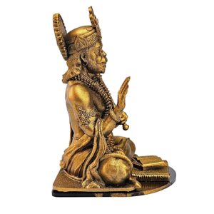 Golden Hanuman Idol with Gada Blessing - Karigaari India Aesthetic Home Decor