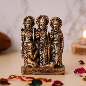 Mini Bronze Ram Darbar Idol Set - Karigaari India Aesthetic Home Decor