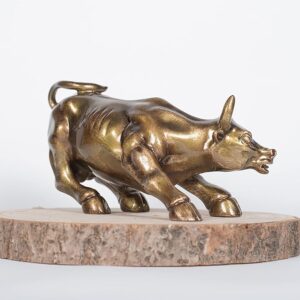 Antique Resin Finish Charging Bull Home Accent - Karigaari India Aesthetic Home Decor