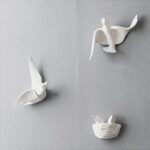 White Dove Wall Decor  - Minimalist Flying Bird Set - Karigaari India Aesthetic Home Decor