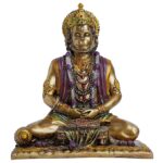 Meditating Hanuman Resin Idol- Serene - Karigaari India Aesthetic Home Decor