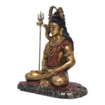 Mahadev Shiva Meditation Idol Antique Resin Shiv Murti with Trishul | Home Temple & Decor Statue - Karigaari India Aesthetic Home Decor