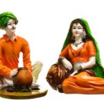 Cultural Charm of Rural India Handcrafted Rajasthani Couple Figurines for Rustic Decor - Karigaari India Aesthetic Home Decor