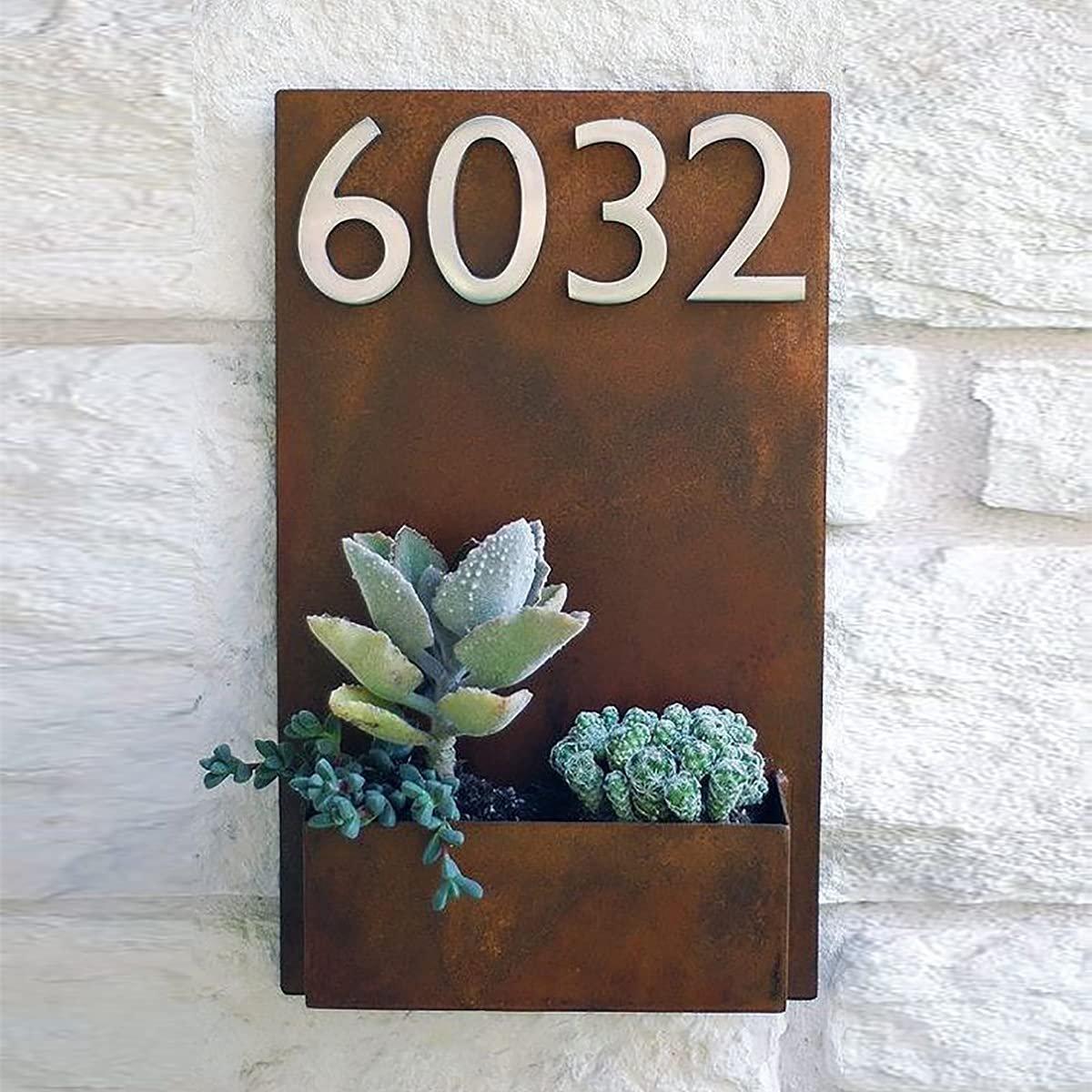 Artistic Artisan Charm Bespoke Timber House Number Sign For House Home Decor Decorative Piece 1 Artisan Charm: Personalized Wooden House Number Plate for House Decor - Karigaari India Aesthetic Home Decor