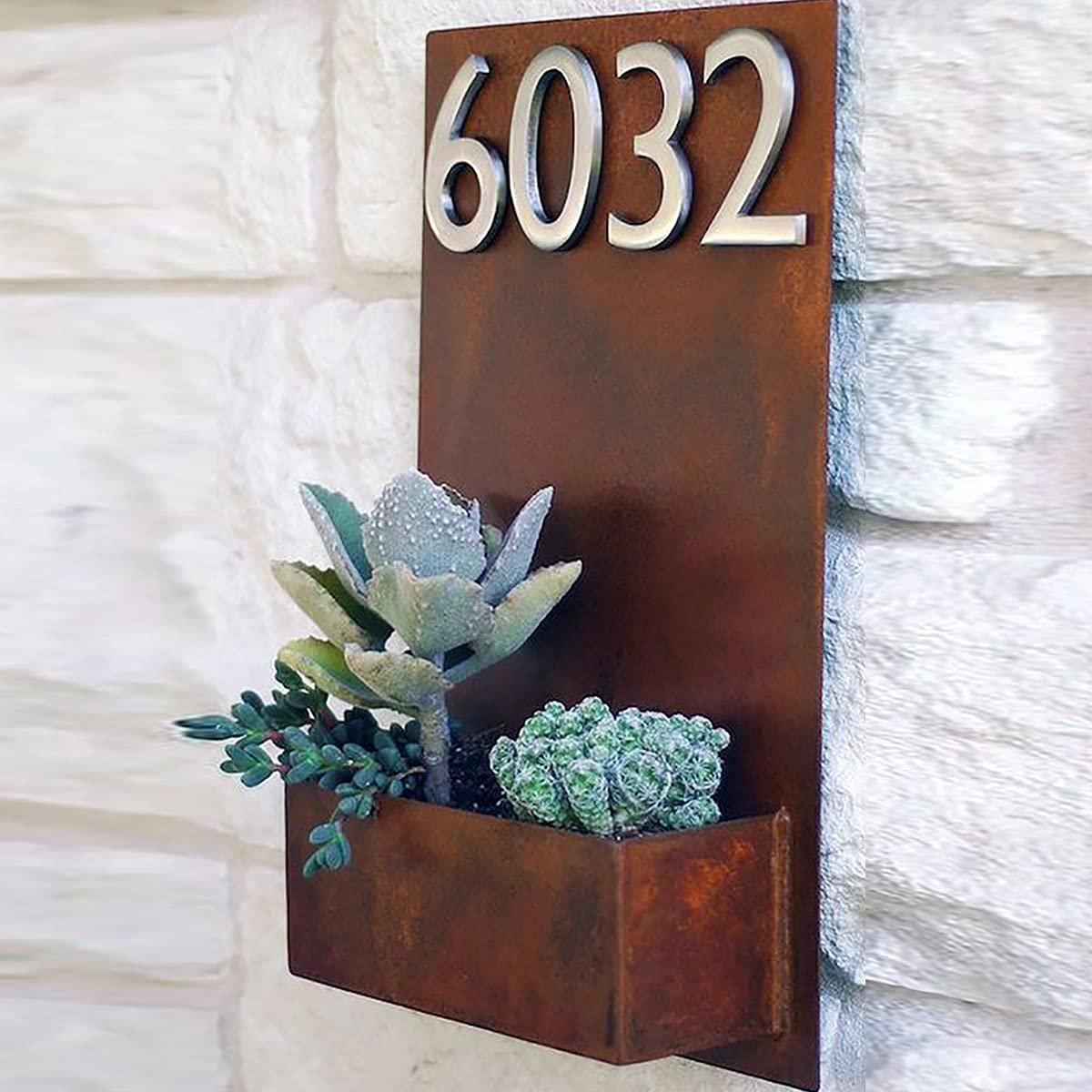 Artistic Artisan Charm Bespoke Timber House Number Sign For House Home Decor Decorative Piece 3 Artisan Charm: Personalized Wooden House Number Plate for House Decor - Karigaari India Aesthetic Home Decor