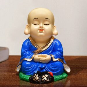 Handcrafted Ployresin Lord Buddha Dark Blue Meditating Statue  Showpiece Home Decor/Office Decor/Spiritual Gift - Karigaari India Aesthetic Home Decor