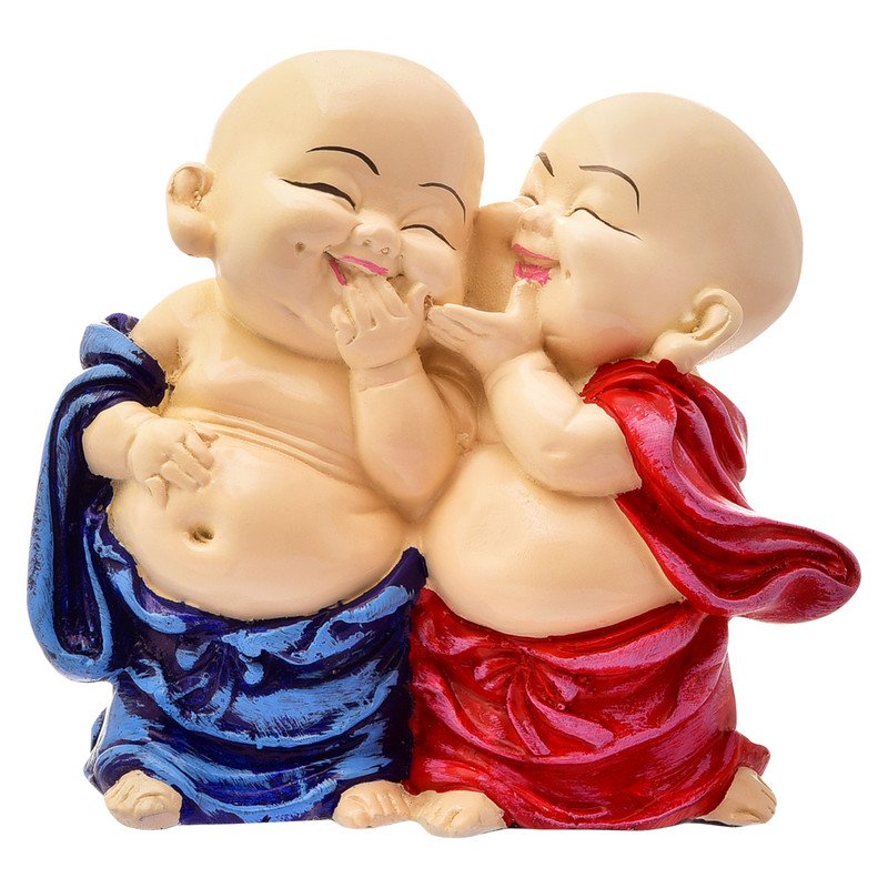 Artistic Artisan Ployresin Lord Buddha Gossiping Figure Sitting Display Piece Home Decor Office Home Decor Spiritual Gift Pink And Blue Colour Home Decor Accent 3 Handcrafted Ployresin Lord Buddha Gossiping Statue Sitting Showpiece Home Decor/Office Decor/Spiritual Gift, Pink And Blue Colour - Karigaari India Aesthetic Home Decor