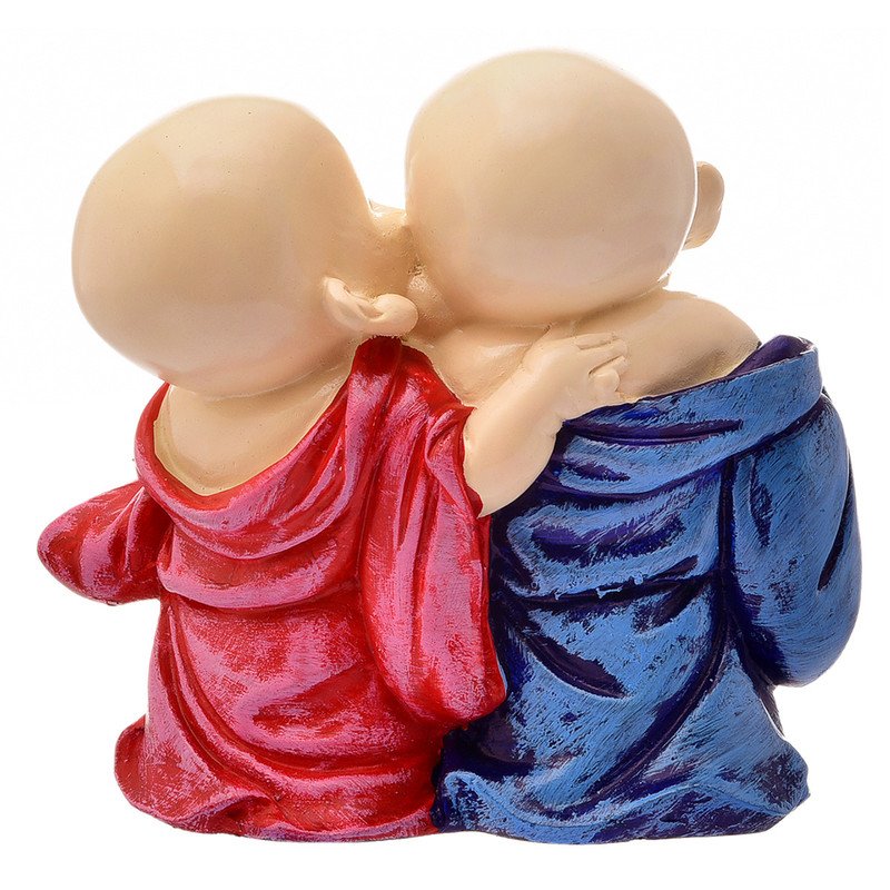 Artistic Artisan Ployresin Lord Buddha Gossiping Figure Sitting Display Piece Home Decor Office Home Decor Spiritual Gift Pink And Blue Colour Home Decor Accent 5 Handcrafted Ployresin Lord Buddha Gossiping Statue Sitting Showpiece Home Decor/Office Decor/Spiritual Gift, Pink And Blue Colour - Karigaari India Aesthetic Home Decor