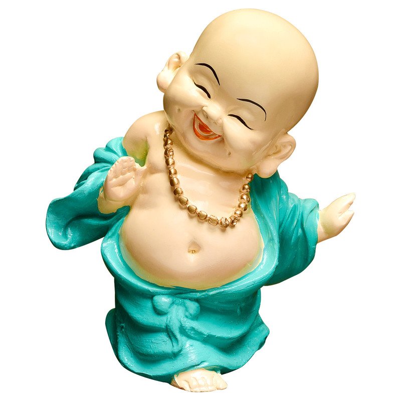 Artistic Artisan Ployresin Lord Buddha Laughing Standing Sky Blue Colour Figure Centerpiece Home Home Decor Office Decoration Spiritual Gift Decorative Piece 3 Handcrafted Ployresin Lord Buddha Laughing Standing Sky Blue Colour Statue Showpiece Home Decor/Office Decor/Spiritual Gift - Karigaari India Aesthetic Home Decor