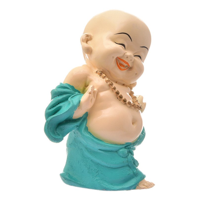 Artistic Artisan Ployresin Lord Buddha Laughing Standing Sky Blue Colour Figure Centerpiece Home Home Decor Office Decoration Spiritual Gift Decorative Piece 4 Handcrafted Ployresin Lord Buddha Laughing Standing Sky Blue Colour Statue Showpiece Home Decor/Office Decor/Spiritual Gift - Karigaari India Aesthetic Home Decor