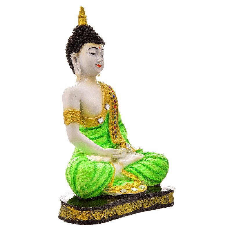 Artistic Artisan Ployresin Lord Buddha Meditating Figurine Light Green Colour Display Piece Home Decor Office Home Decor Spiritual Gift Home Decoration 3 Handcrafted Ployresin Lord Buddha Meditating Statue Light Green Colour Showpiece Home Decor/Office Decor/Spiritual Gift - Karigaari India Aesthetic Home Decor