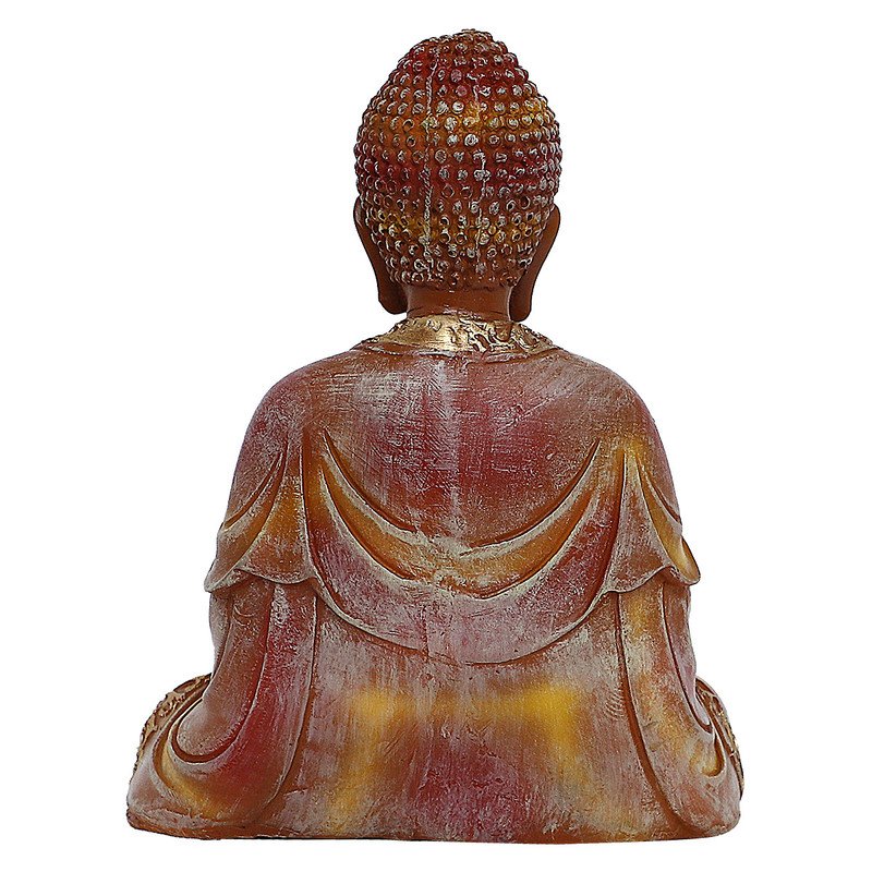 Artistic Artisan Ployresin Lord Buddha Sitting And Meditation Figure Centerpiece Home Home Decor Office Decoration Spiritual Gift Brown And Gold Unique Decor Piece 4 Handcrafted Ployresin Lord Buddha Sitting And Meditation Statue Showpiece Home Decor/Office Decor/Spiritual Gift, Brown And Gold - Karigaari India Aesthetic Home Decor