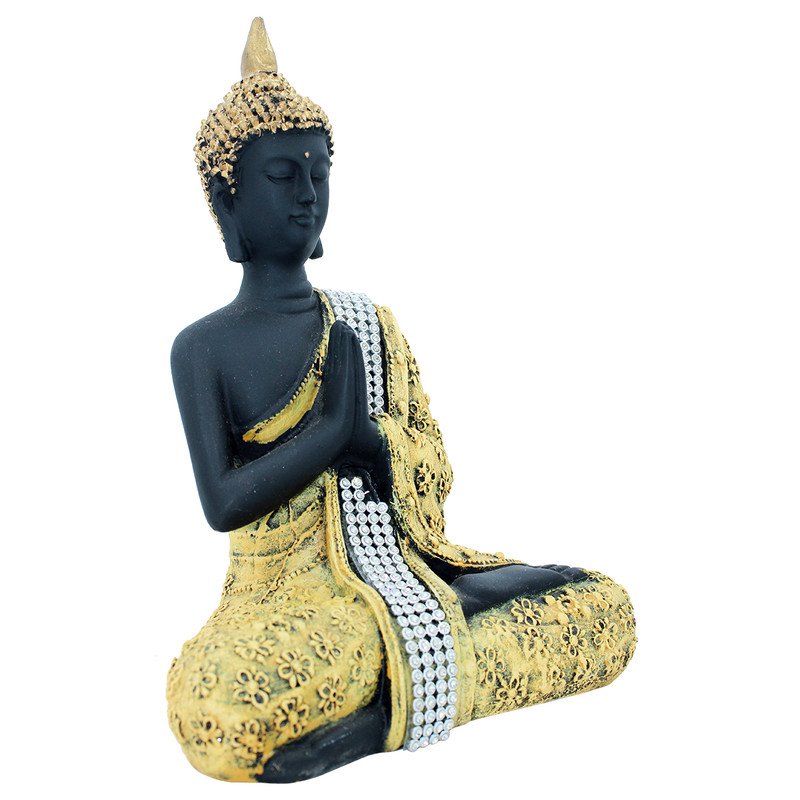 Artistic Artisan Ployresin Lord Buddha Sitting Black And Yellow Colour Figure Centerpiece Home Home Decor Office Decoration Spiritual Gift Luxurious Accent 3 Handcrafted Ployresin Lord Buddha Sitting Black And Yellow Colour Statue Showpiece Home Decor/Office Decor/Spiritual Gift - Karigaari India Aesthetic Home Decor