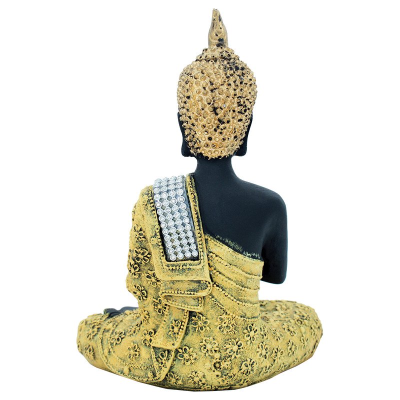 Artistic Artisan Ployresin Lord Buddha Sitting Black And Yellow Colour Figure Centerpiece Home Home Decor Office Decoration Spiritual Gift Luxurious Accent 5 Handcrafted Ployresin Lord Buddha Sitting Black And Yellow Colour Statue Showpiece Home Decor/Office Decor/Spiritual Gift - Karigaari India Aesthetic Home Decor