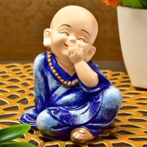Handcrafted Ployresin Lord Buddha Smiling And Putting Fingers On Mouth Purple Colour  Statue  Showpiece Home Decor/Office Decor/Spiritual Gift - Karigaari India Aesthetic Home Decor